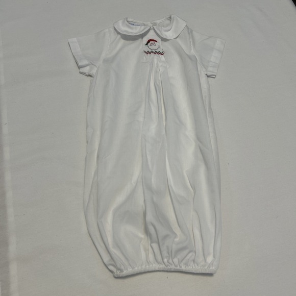 Bow Peep‎ New Born Gown Christmas Santa Smocked White B126 - Picture 3 of 11